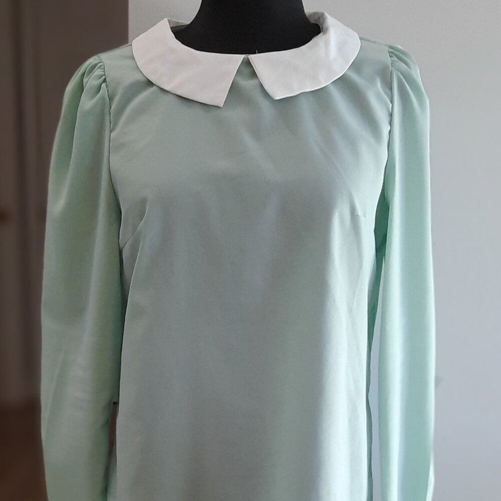 Mint Green Peter Pan Collared Blouse